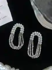 Женские серьги с имитацией бриллиантов и жемчуга