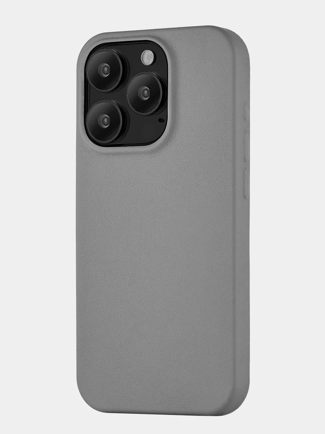 Серый чехол для iPhone 15 Pro uBear Capital Case, MagSafe совместимый, натуральная кожа
