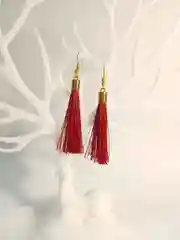 Бордовый серьги женские -кисти