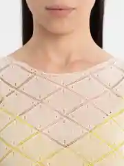 Бежевый платье пляжное вязаное женское