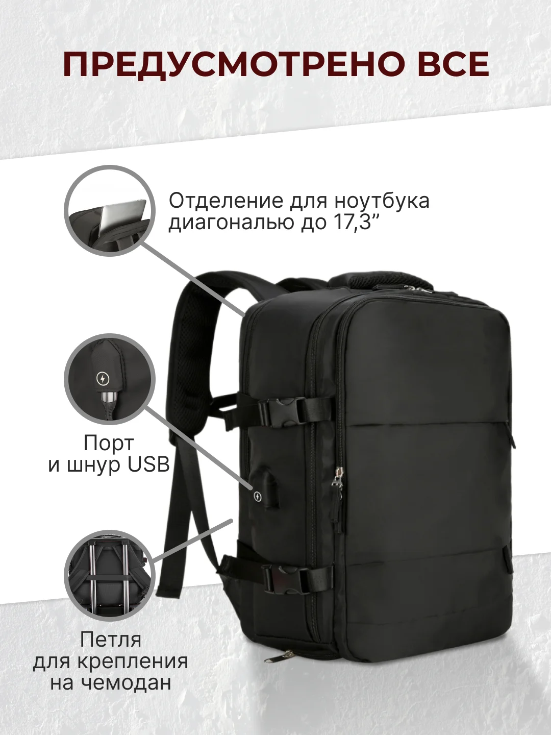 Черный рюкзак женский мужской спортивный городской туристический дорожный для путешествий