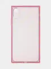 Розовый чехол для Apple iPhone XR силиконовый КАРТОФАН прозрачный прямоугольный с защитой камер