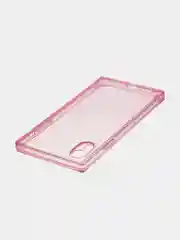 Розовый чехол для Apple iPhone XR силиконовый КАРТОФАН прозрачный прямоугольный с защитой камер
