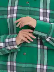 Зелёный хаки рубашка женская в клетку, оверсайз, теплая
