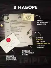 Оригинальное письмо из Хогвартса для самозаполнения + билет на Экспресс и 2 кулона