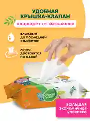 Влажные салфетки детские, с витамином Е и алоэ, 12 х 120 шт, с клапаном