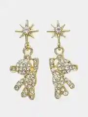 Серьги мишки стразы блестящие