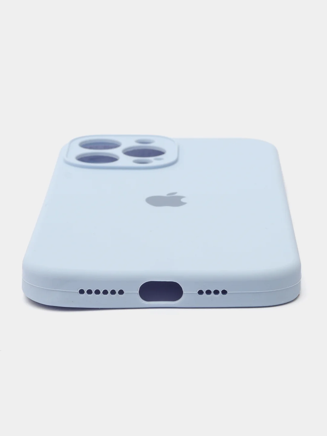 Светло-синий силиконовый чехол для iPhone X 11 12 13 14 15 Pro Max