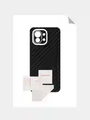 Черный защитная пленка для Xiaomi 11 под карбон на заднюю часть,кожу,назад, на зад, карбоновая