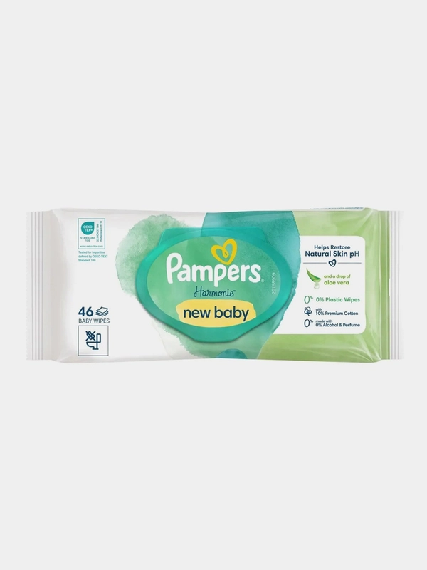 Влажные салфетки для новорожденных Pampers Harmonie New Baby, 46 штук