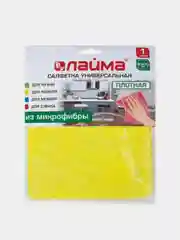 Желтый салфетка универсальная, плотная микрофибра, 30х30 см, ЛАЙМА