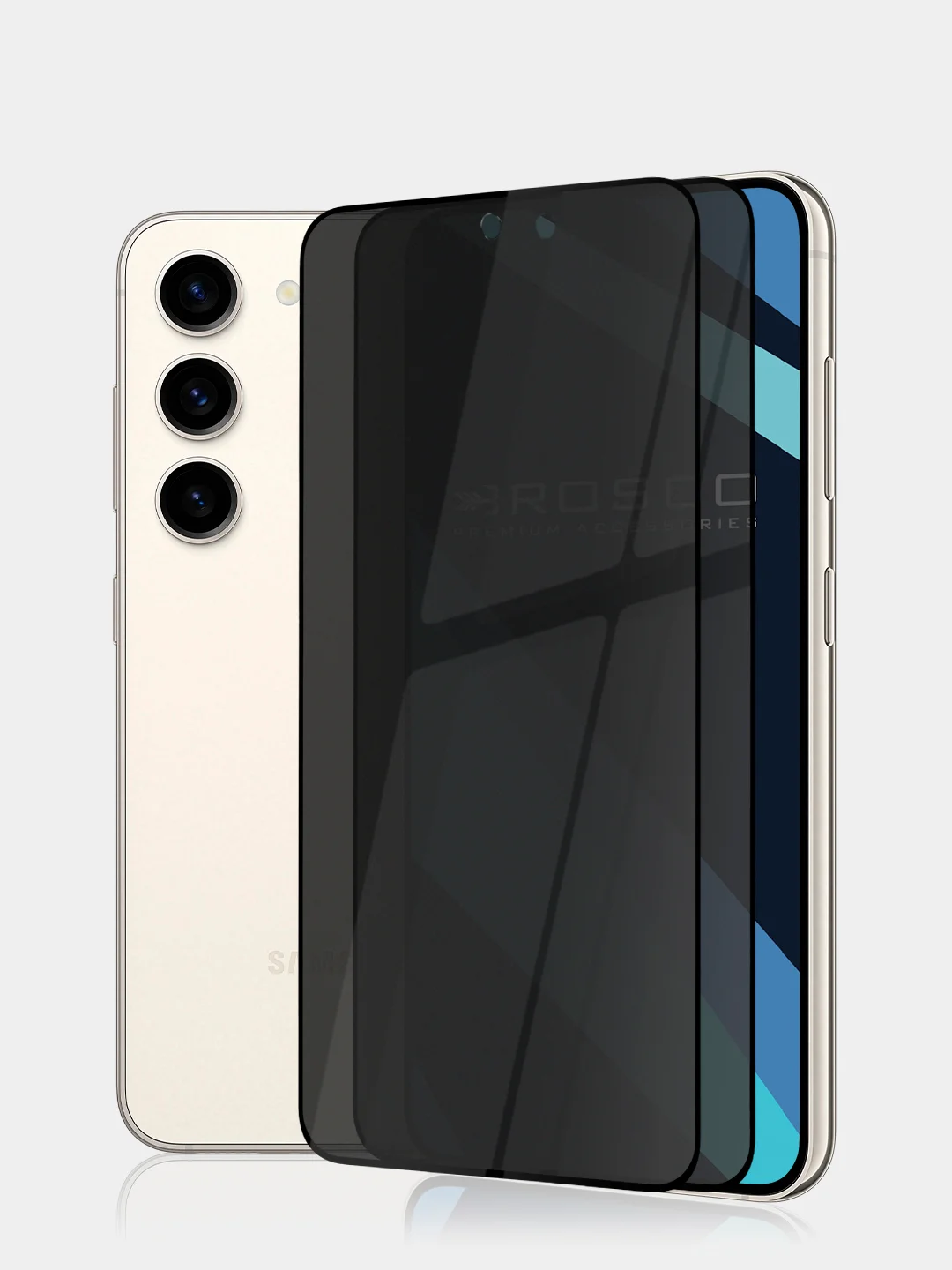 Черный 1-2 шт стекло для Samsung Galaxy S23, S22 защитное ROSCO с олеофобным покрытием и рамкой