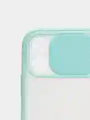 Бирюзовый чехол для айфон (iPhone) 11 Pro Max 12, 13, 14 Plus с защитой для камеры, пластиковый