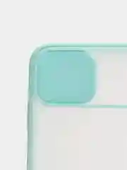 Бирюзовый чехол для айфон (iPhone) 11 Pro Max 12, 13, 14 Plus с защитой для камеры, пластиковый