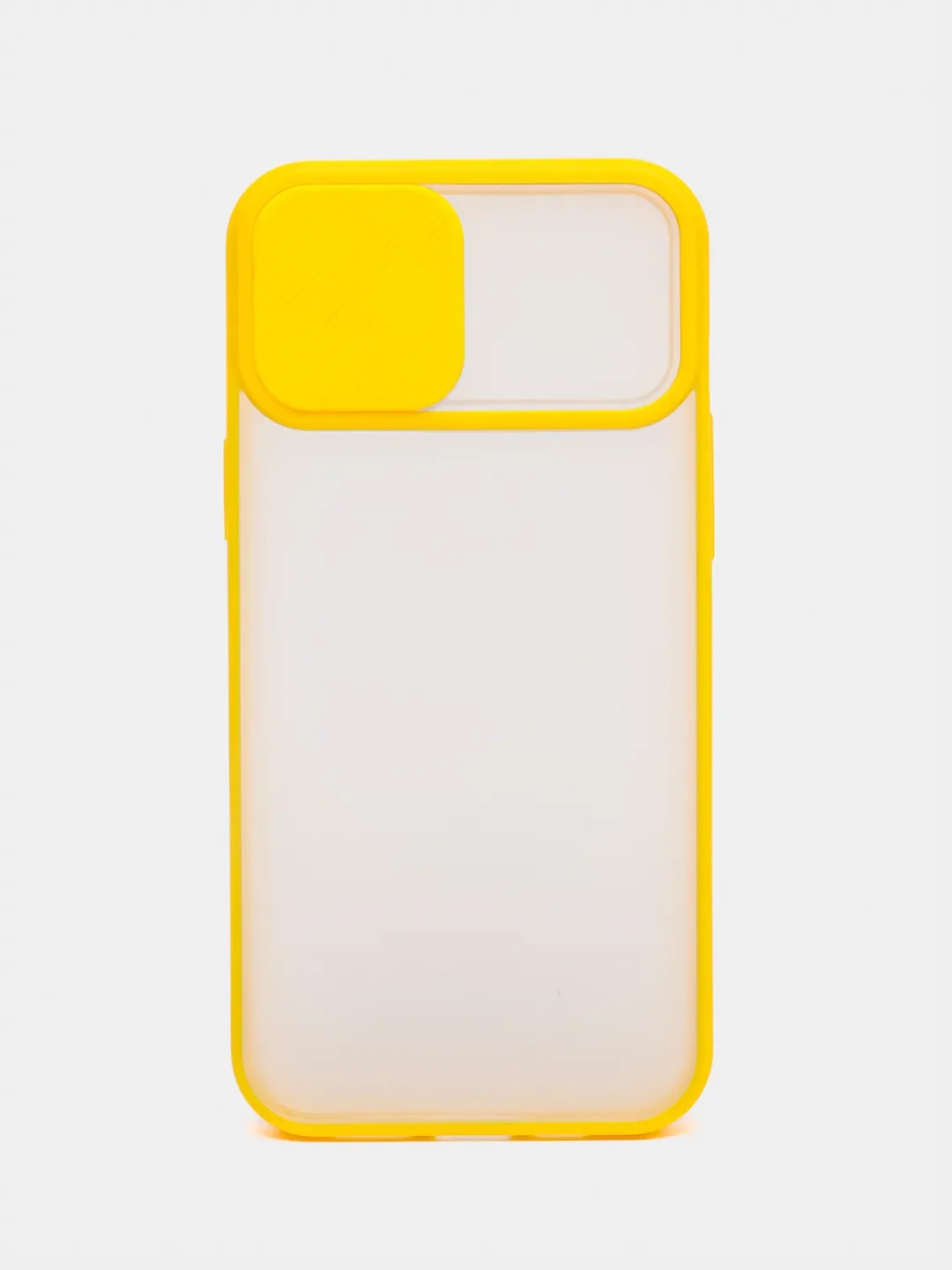 Желтый чехол для айфон (iPhone) 11 Pro Max 12, 13, 14 Plus с защитой для камеры, пластиковый