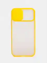 Желтый чехол для айфон (iPhone) 11 Pro Max 12, 13, 14 Plus с защитой для камеры, пластиковый
