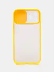 Желтый чехол для айфон (iPhone) 11 Pro Max 12, 13, 14 Plus с защитой для камеры, пластиковый