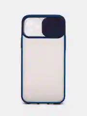 Темно-синий чехол для айфон (iPhone) 11 Pro Max 12, 13, 14 Plus с защитой для камеры, пластиковый
