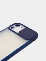 Темно-синий чехол для айфон (iPhone) 11 Pro Max 12, 13, 14 Plus с защитой для камеры, пластиковый