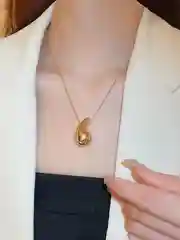 Золотой женская цепочка с кулоном в виде капли