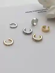 Серьги - каффы женские 3 штуки со стразами