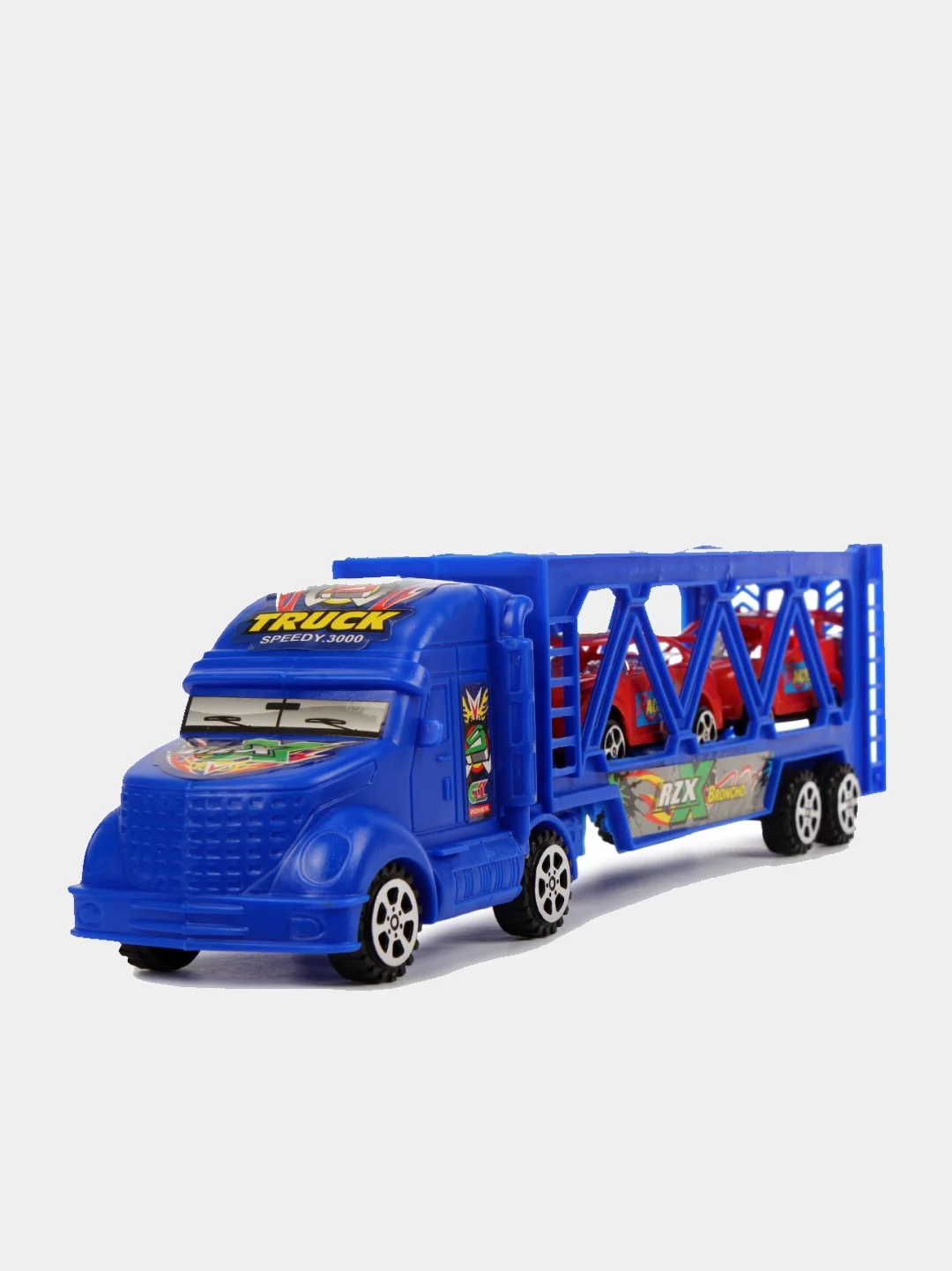Красный игрушечный "Автовоз", инерционный, 2 машинки в наборе