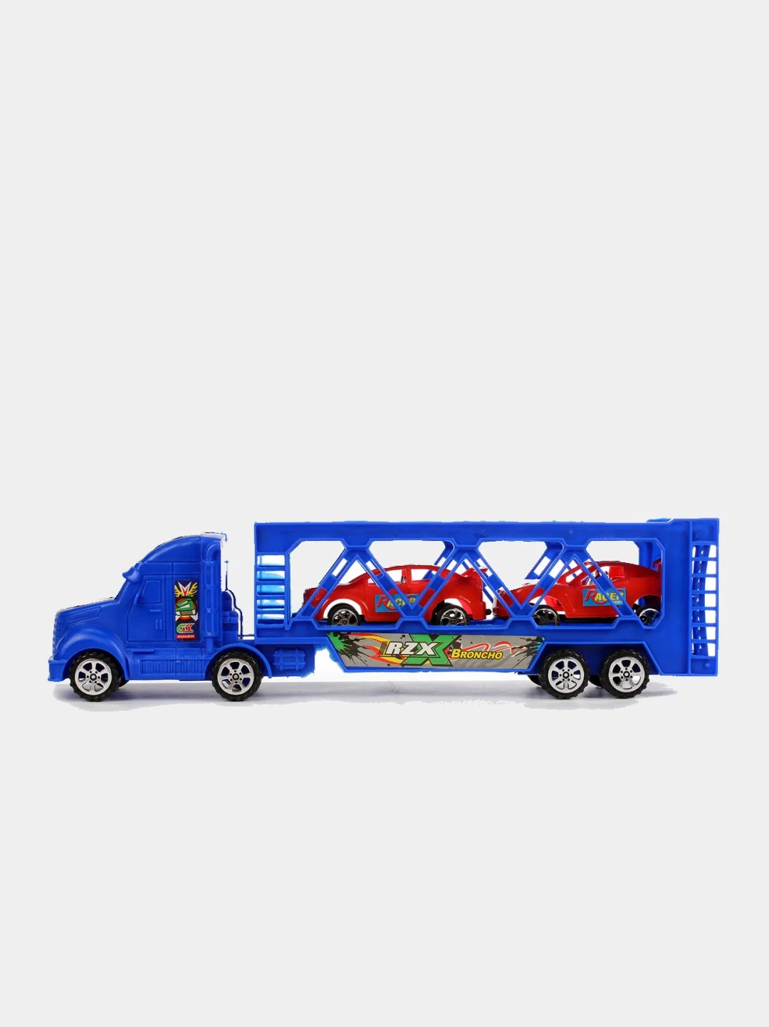 Красный игрушечный "Автовоз", инерционный, 2 машинки в наборе