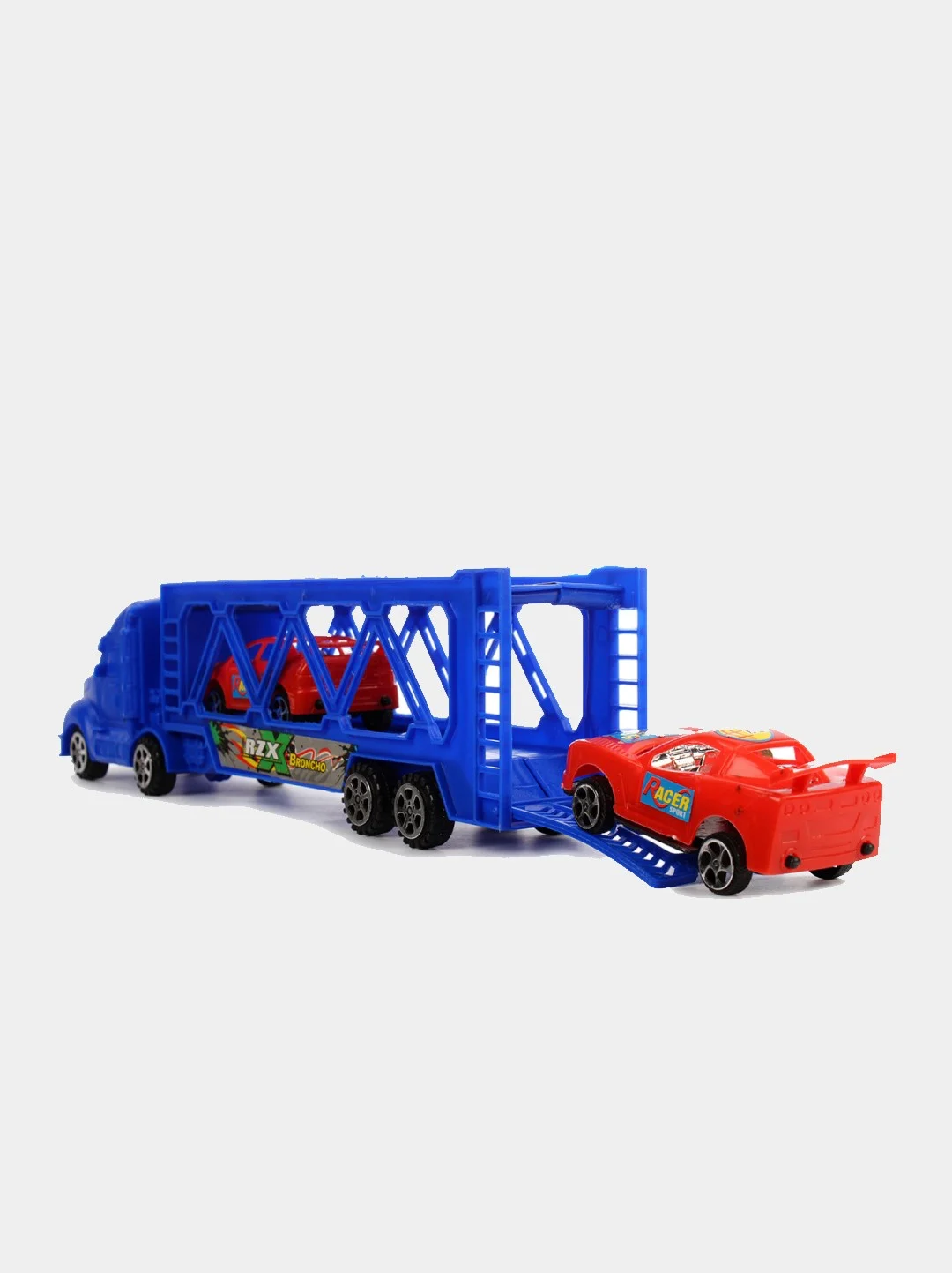Красный игрушечный "Автовоз", инерционный, 2 машинки в наборе