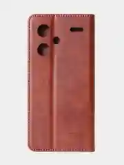 Коричневый чехол-книжка GQ Lite для Xiaomi Redmi Note 13 Pro Plus из высококачественной кожи