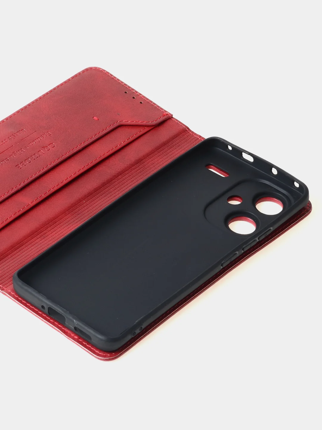 Красный чехол-книжка GQ Lite для Xiaomi Redmi Note 13 Pro Plus из высококачественной кожи