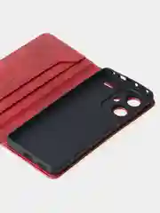 Красный чехол-книжка GQ Lite для Xiaomi Redmi Note 13 Pro Plus из высококачественной кожи