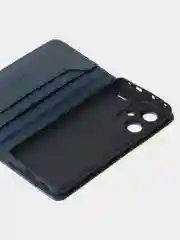Синий чехол-книжка GQ Lite для Xiaomi Redmi Note 13 Pro Plus из высококачественной кожи