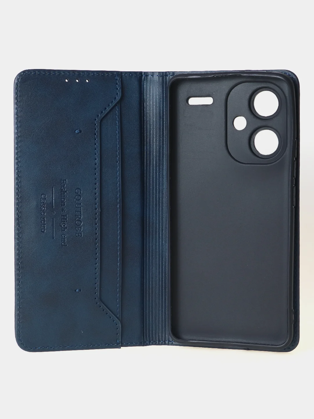 Синий чехол-книжка GQ Lite для Xiaomi Redmi Note 13 Pro Plus из высококачественной кожи