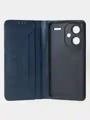 Синий чехол-книжка GQ Lite для Xiaomi Redmi Note 13 Pro Plus из высококачественной кожи