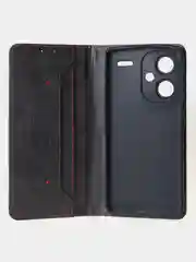Черный чехол-книжка GQ Lite для Xiaomi Redmi Note 13 Pro Plus из высококачественной кожи