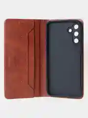 Терракотовый чехол-книжка для Samsung A15 из высококачественной искусственной кожи