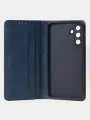 Темно-синий чехол-книжка для Samsung A15 из высококачественной искусственной кожи