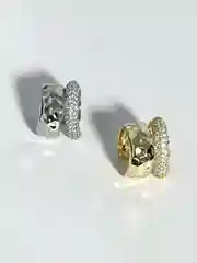 Женские серьги - каффы со стразами