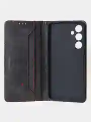 Хром чехол для Samsung A55 книжка из кожи, накладка (бампер)