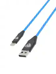 Кабель для зарядки светящийся iP, 1 м, 2.4 А, быстрая зарядка, LED подсветка синяя