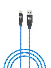 Кабель для зарядки светящийся iP, 1 м, 2.4 А, быстрая зарядка, LED подсветка синяя