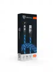 Кабель для зарядки светящийся iP, 1 м, 2.4 А, быстрая зарядка, LED подсветка синяя