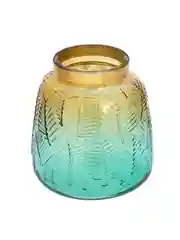 Ваза стеклянная, зеленый цвет, 15.5 см