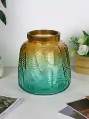 Ваза стеклянная, зеленый цвет, 15.5 см