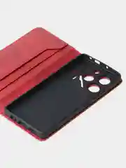 Красный чехол-книжка для Tecno Pova 6 Pro из высококачественной искусственной кожи