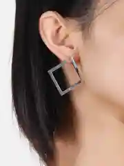 Серебряный женские серьги в виде ромба