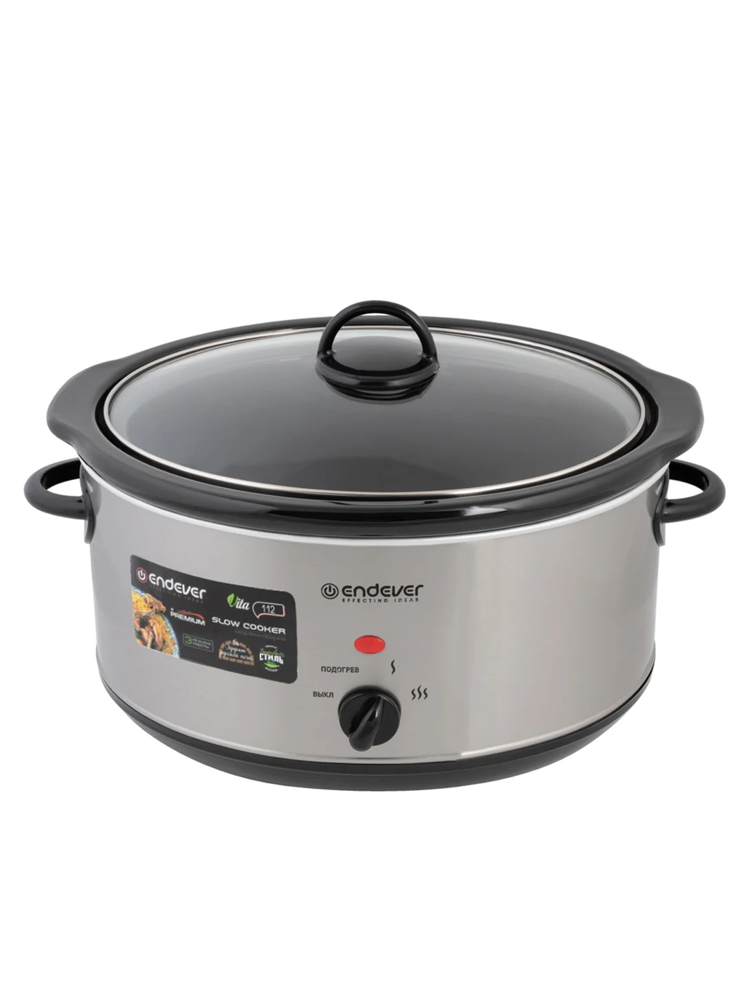 Серебряный медленноварка Endever VITA-112