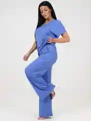 Лавандовый костюм футболка и брюки "Лапша"