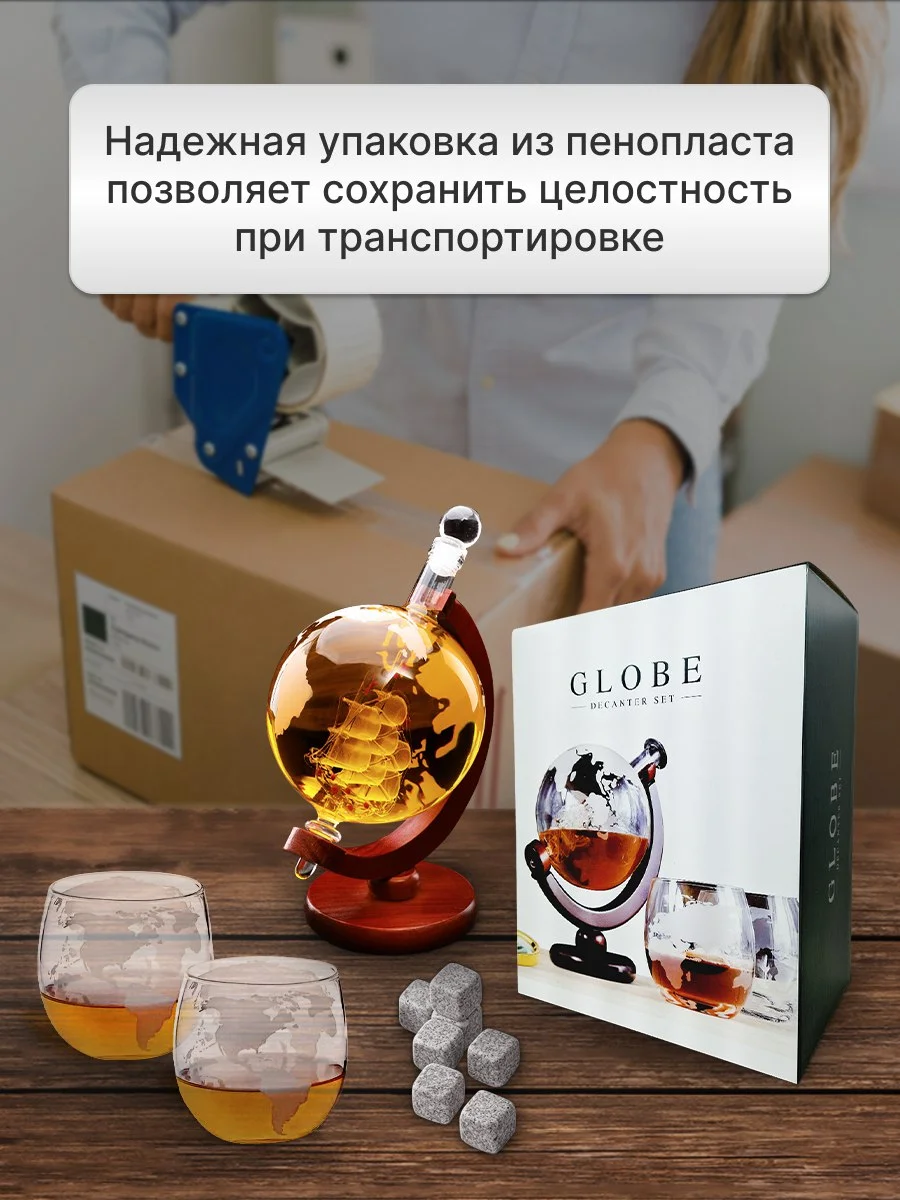 Декантер глобус для виски