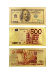 Конверт для денег 9x18 см, золотой, пластик, 3 дизайна